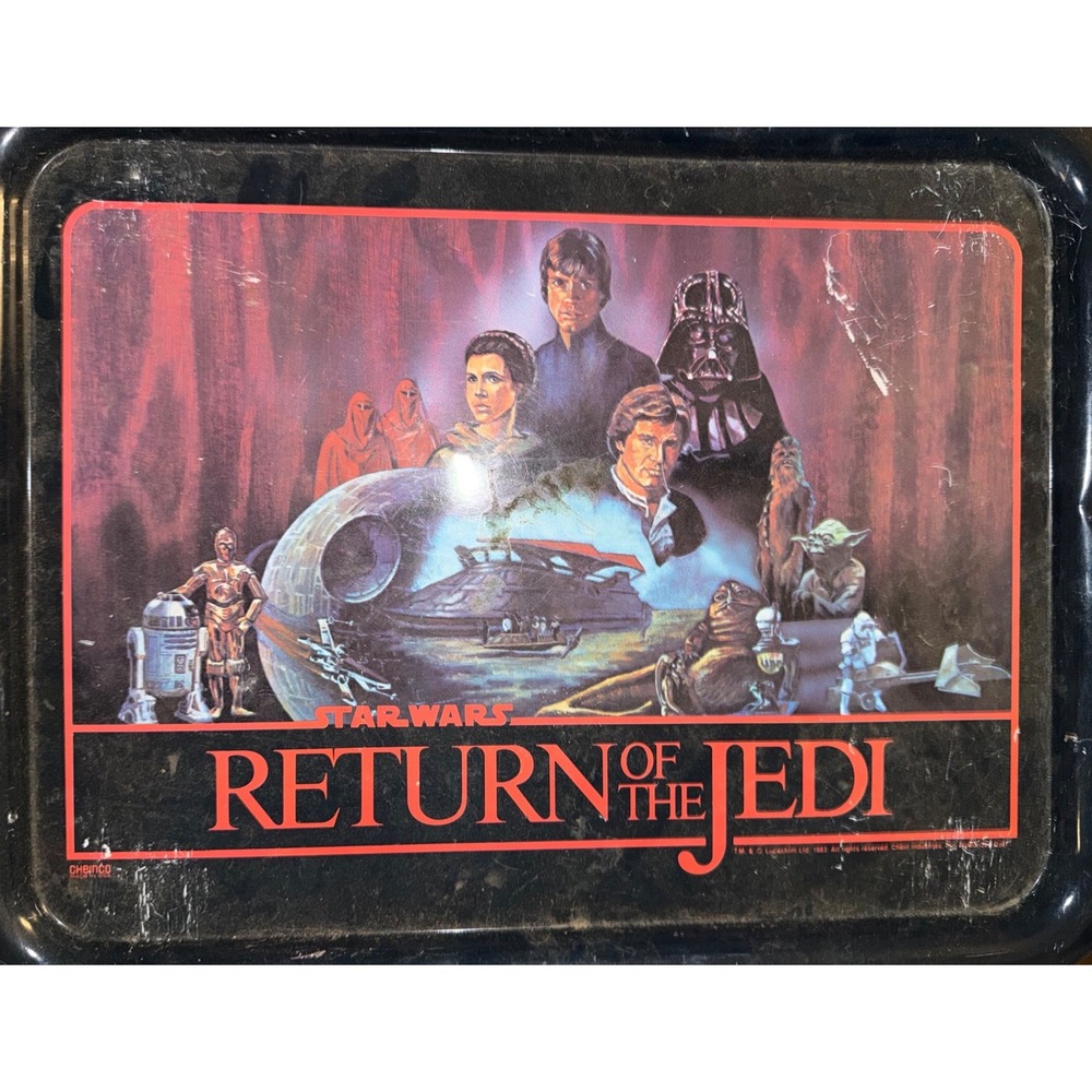 Vintage 1983 Star Wars Return of the Jedi Metal Lap Tray Cheinco USA Made